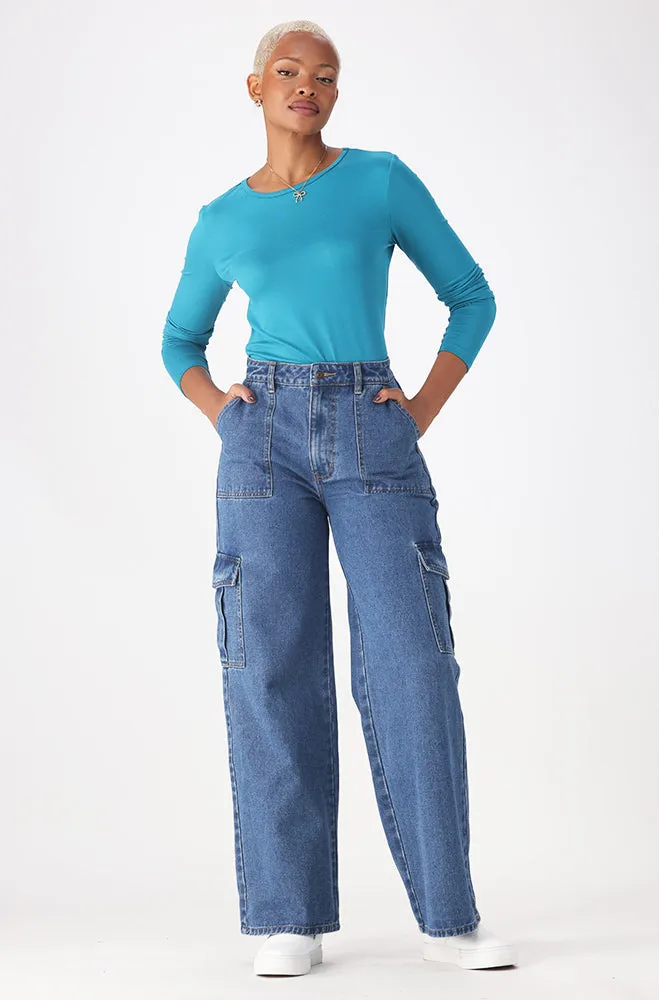 Cleo Crew Neck Tee _ 158883 _ Turquoise sold by Dunns product image thumbnail 4