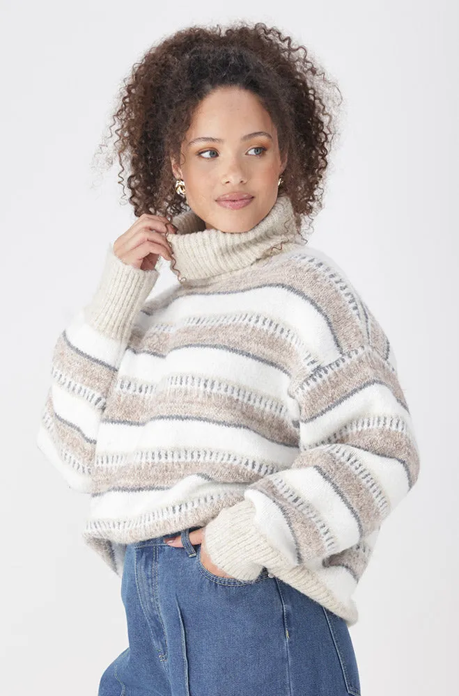 Zeta Chunky Pullover Jersey _ 160101 _ Taupe sold by Dunns product image thumbnail 3