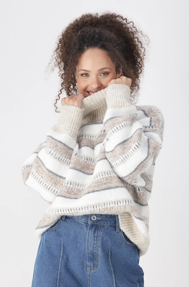 Zeta Chunky Pullover Jersey _ 160101 _ Taupe sold by Dunns product image thumbnail 2