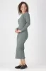 Sarah Textured Bodycon Dress _ 159419 _ Sage sold by Dunns