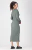 Sarah Textured Bodycon Dress _ 159419 _ Sage sold by Dunns