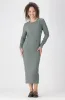 Sarah Textured Bodycon Dress _ 159419 _ Sage sold by Dunns