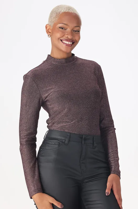 Leah Shimmer Turtle Neck Top _ 158969 _ Pink sold by Dunns