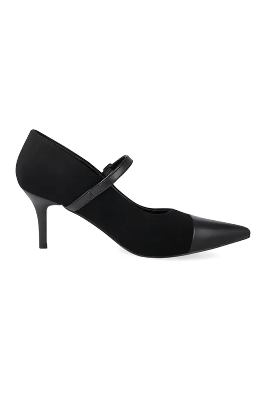 Sierra Combo Strap Stiletto _ 157666 _ Black sold by Dunns