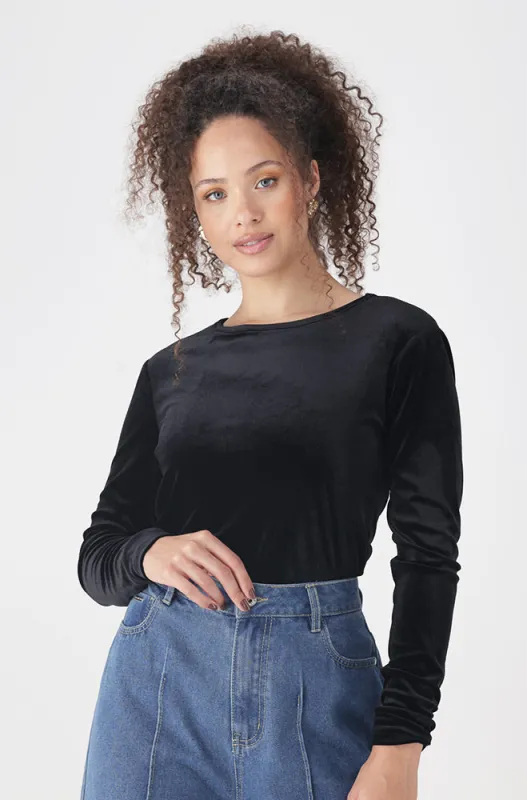 Kiki Velour Top _ 159858 _ Black sold by Dunns