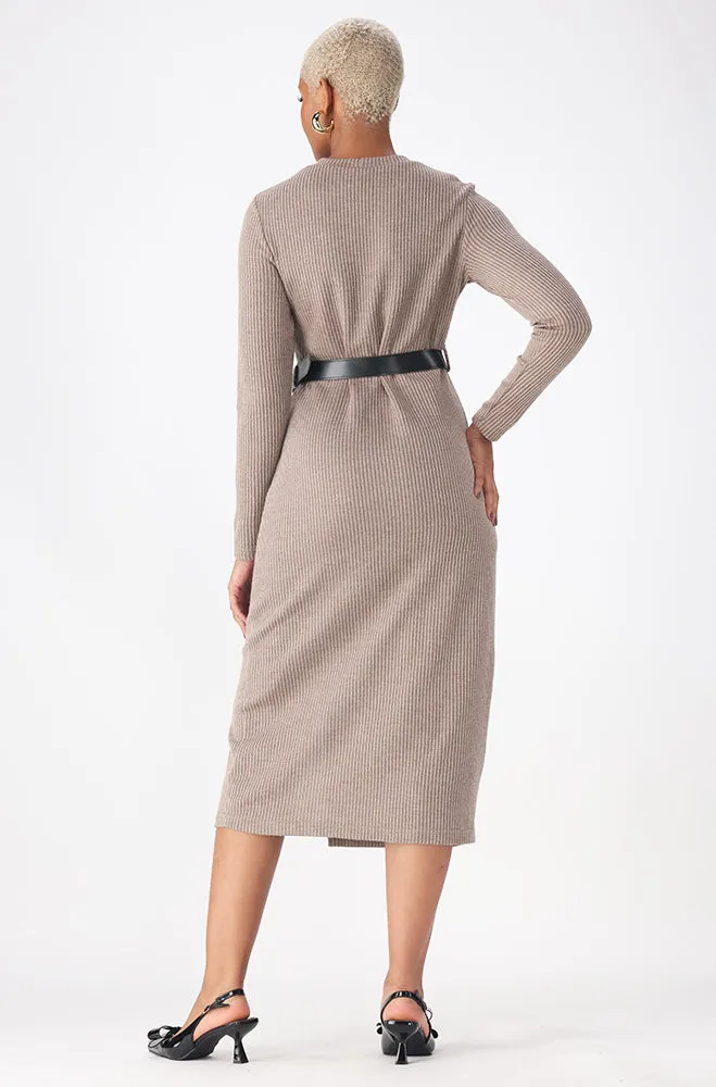 MIA BELTED BODYCON MOCK WRAP DRESS sold by Dunns product image thumbnail 3