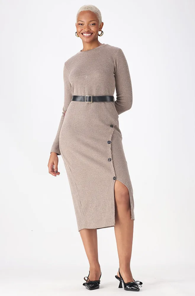 MIA BELTED BODYCON MOCK WRAP DRESS sold by Dunns