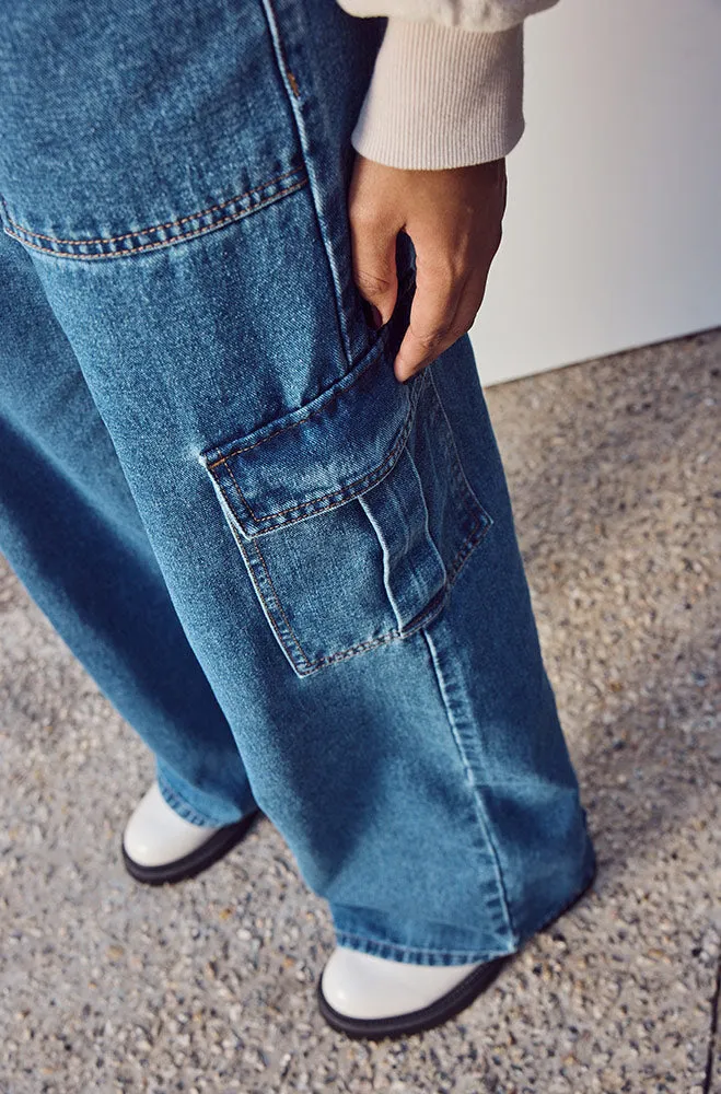 Gen High Waisted Uitility Wide Leg Jean _ 158569 _ Dark Wash sold by Dunns product image thumbnail 5