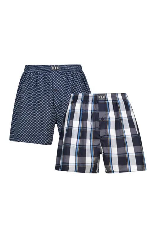 Ricardo Woven Boxers 2pk _ 157297 _ Blue sold by Dunns