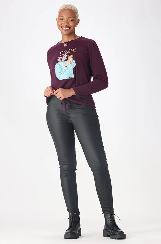 Carlie Drawcord Graphic Tee _ 159981 _ Purple sold by Dunns product image thumbnail 4