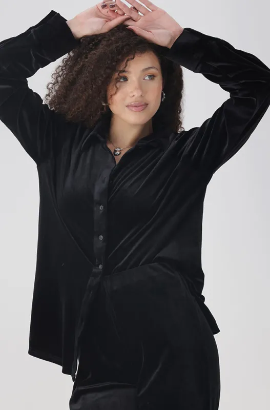Leah Velour Shirt _ 160568 _ Black sold by Dunns