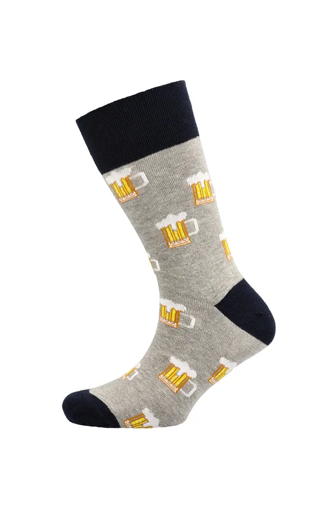 Beer Mugs Single Sock _ 157205 _ Grey Mel sold by Dunns