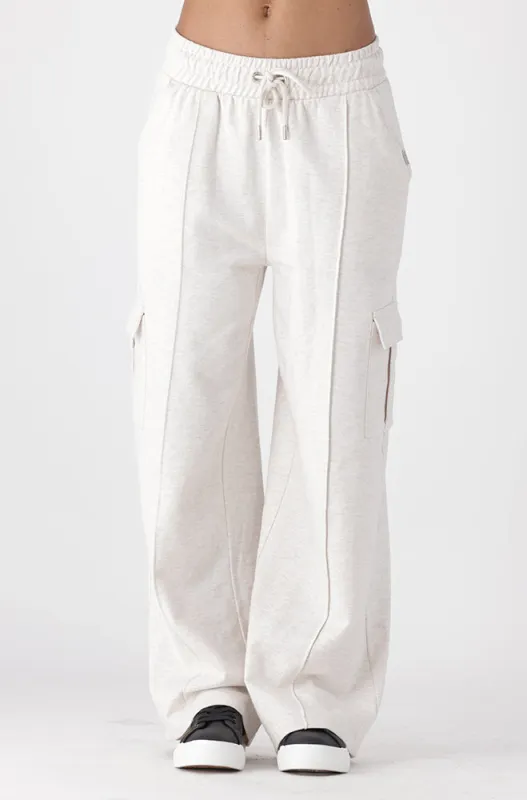 Lucy Fleece Wide Leg Pants _ 156301 _ Oatmeal sold by Dunns