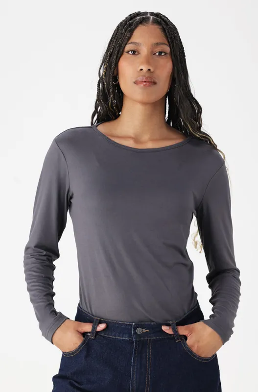 Cleo Crew Neck Tee _ 158882 _ Charcoal sold by Dunns