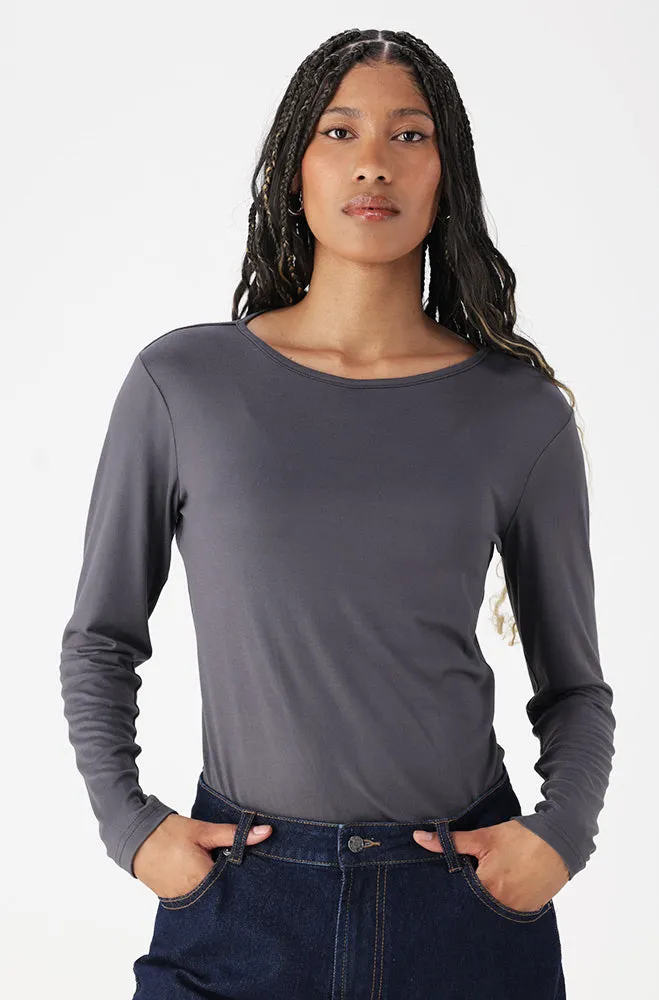 Cleo Crew Neck Tee _ 158882 _ Charcoal sold by Dunns