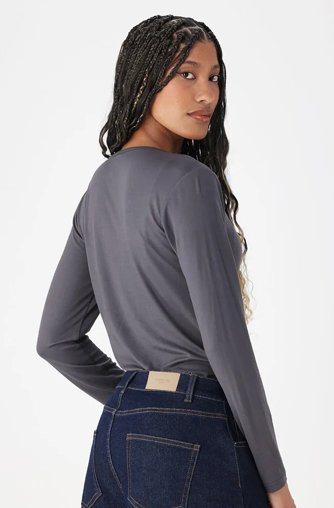 Cleo Crew Neck Tee _ 158882 _ Charcoal sold by Dunns product image thumbnail 2