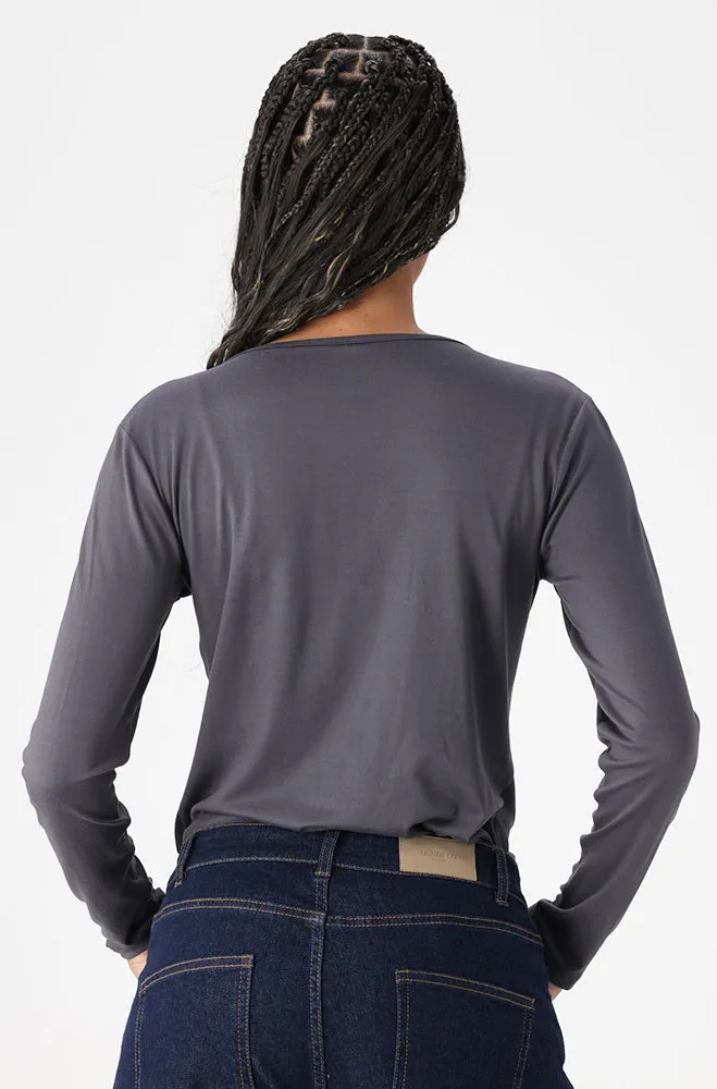 Cleo Crew Neck Tee _ 158882 _ Charcoal sold by Dunns product image thumbnail 3