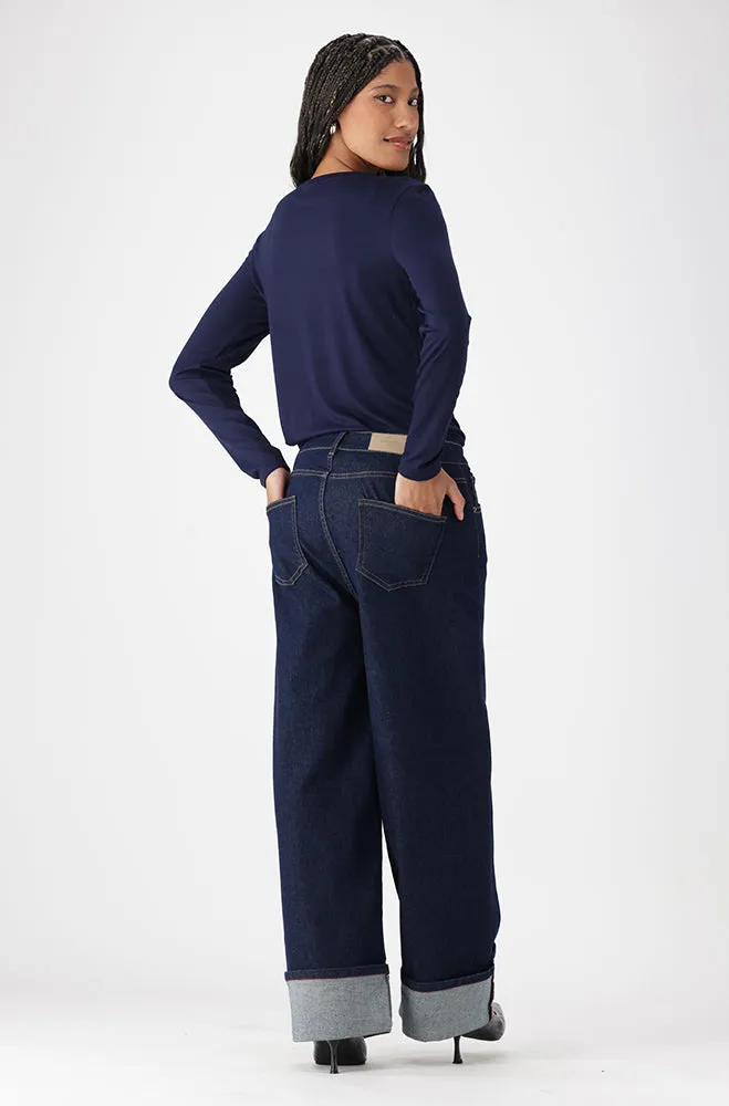 Vayla V Neck Tee _ 160010 _ Navy sold by Dunns product image thumbnail 5