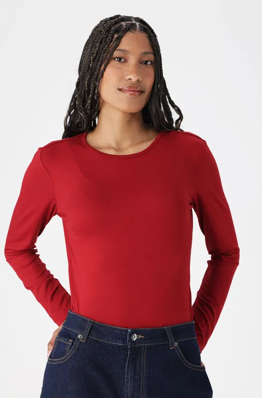 Cleo Crew Neck Tee _ 158044 _ Wine sold by Dunns