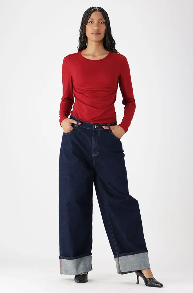 Cleo Crew Neck Tee _ 158044 _ Wine sold by Dunns product image thumbnail 4