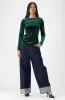 Kiki Velour Top _ 159859 _ Green sold by Dunns