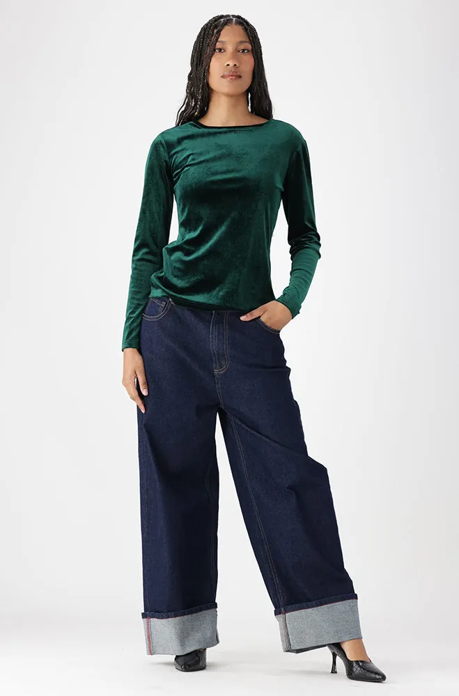 Kiki Velour Top _ 159859 _ Green sold by Dunns product image thumbnail 3