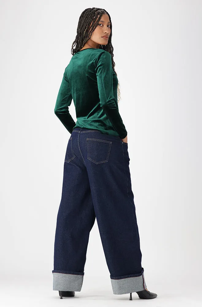 Kiki Velour Top _ 159859 _ Green sold by Dunns product image thumbnail 5