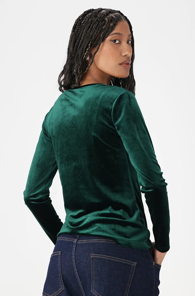 Kiki Velour Top _ 159859 _ Green sold by Dunns product image thumbnail 2