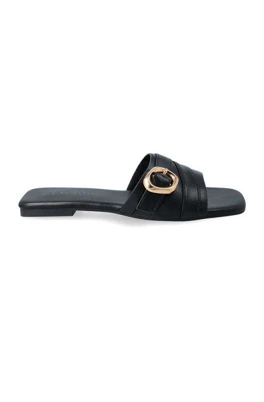 Penelope Buckle Mule _ 161351 _ Black sold by Dunns
