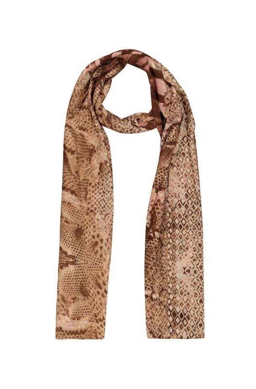 Holly Printed Scarf _ 161410 _ Pink sold by Dunns