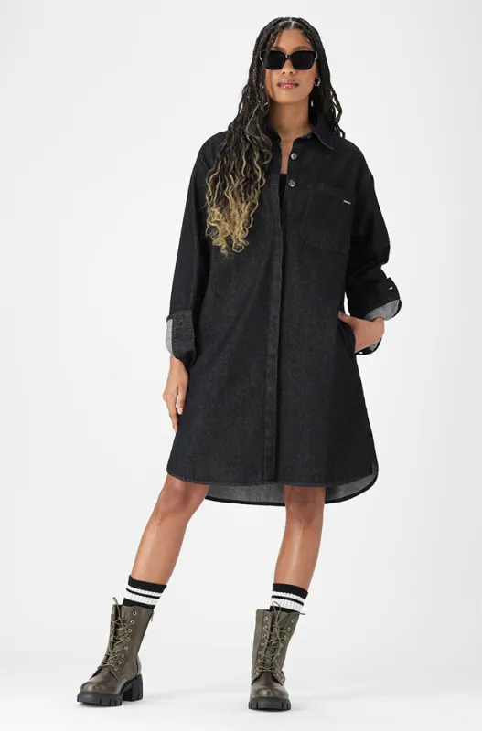 Denim Shirt Dress _ 156941 _ Black Wash sold by Dunns