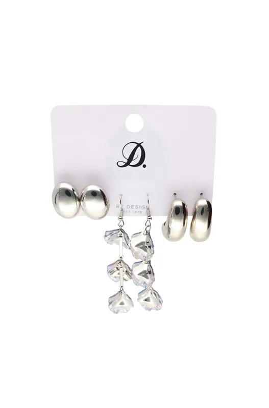 Jamie 3 Pack Earrings _ 162858 _ Silver sold by Dunns