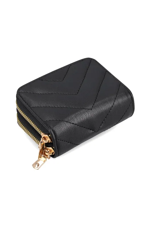 Lila Double Zip Purse _ 164421 _ Black sold by Dunns