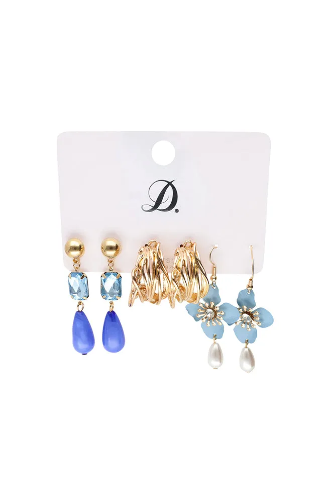 Jessica 3 Pack Earrings _ 162862 _ Gold sold by Dunns