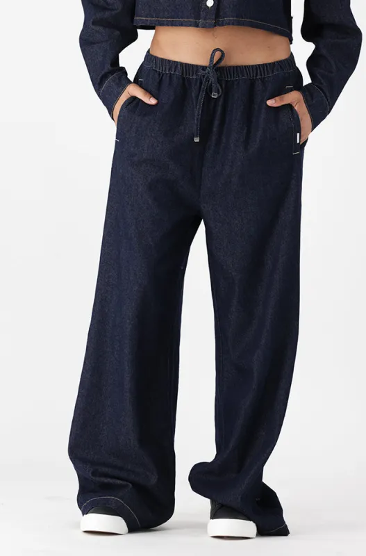Taryn Denim Wide Leg Pant _ 162943 _ Dark Wash sold by Dunns