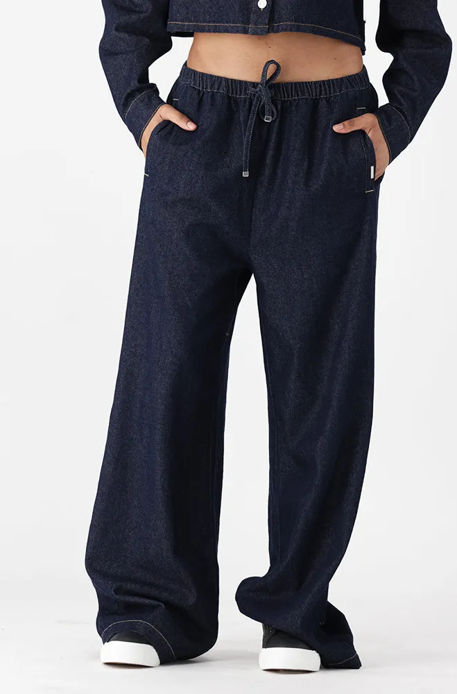 Taryn Denim Wide Leg Pant _ 162943 _ Dark Wash sold by Dunns