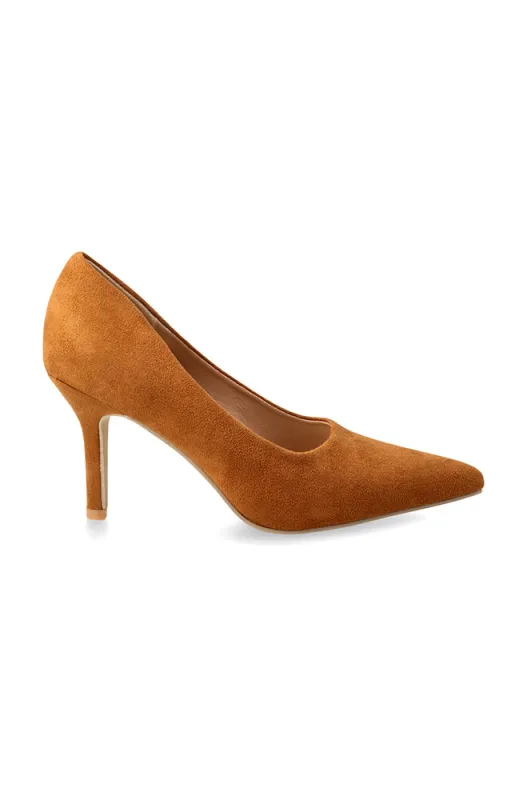 Suede Stiletto Heel- Camel _ 161267 _ Camel sold by Dunns