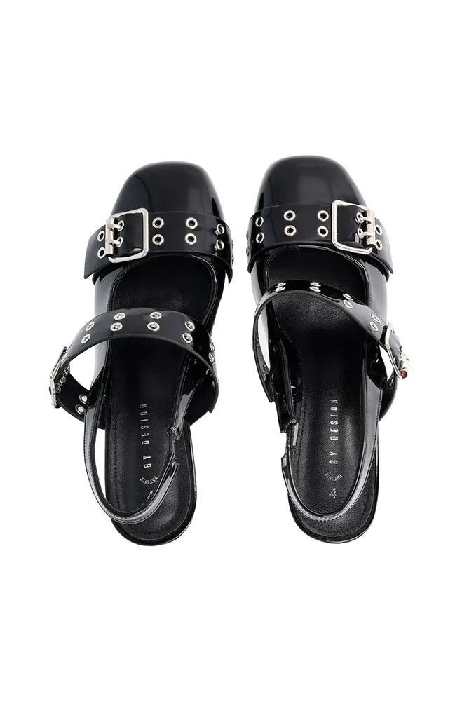 Eyelet buckle detail block heel sling back sold by Dunns product image thumbnail 4