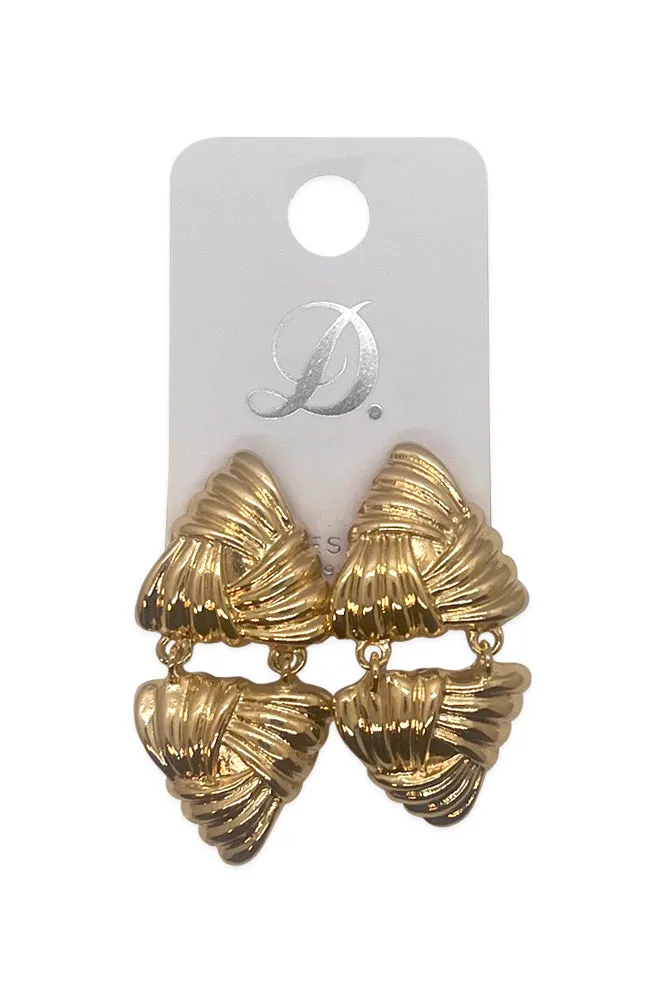 Tara Drop Statement Earrings _ 162857 _ Gold sold by Dunns