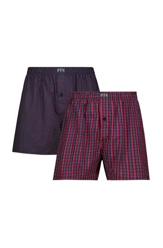 Isa Woven Boxers 2pk _ 157274 _ Red sold by Dunns