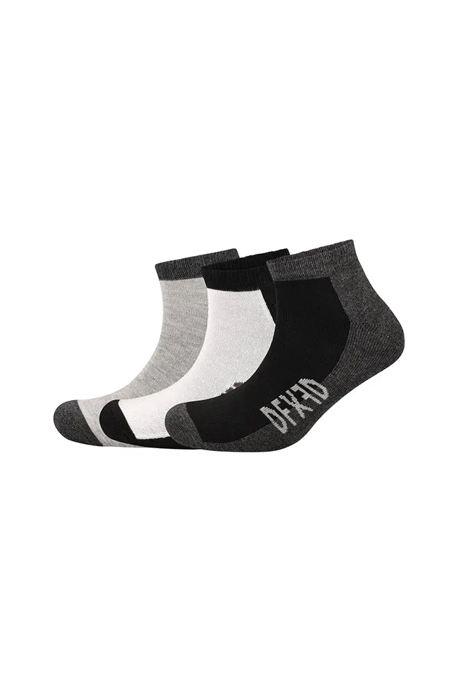 Cyrus Dfx Trainer Socks 3pk _ 163791 _ Charcoal Mel sold by Dunns