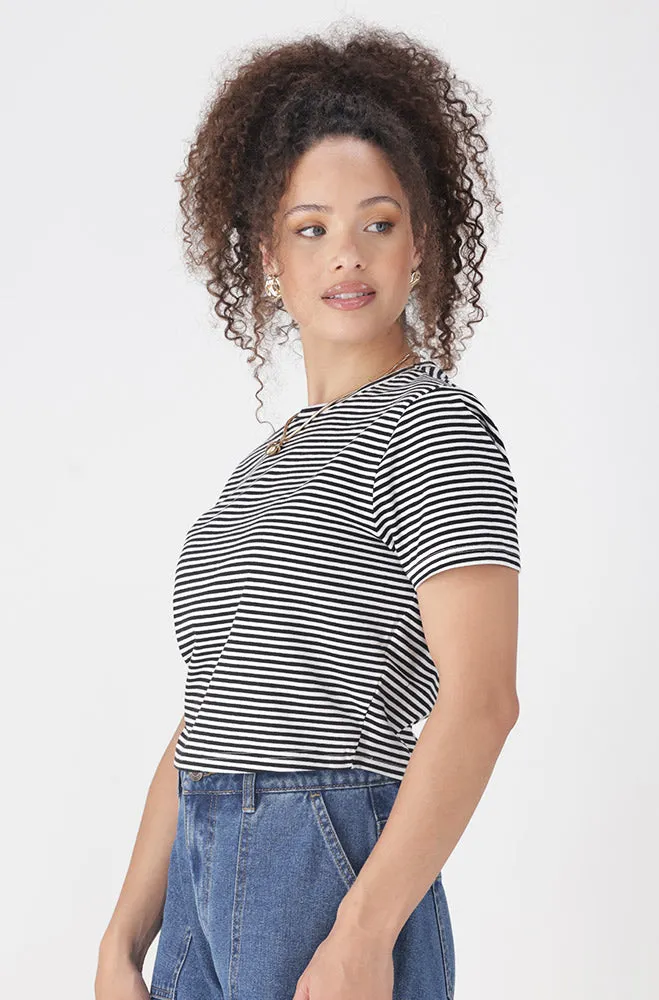 BELLA CREW NECK FITTED CROP TEE sold by Dunns product image thumbnail 3