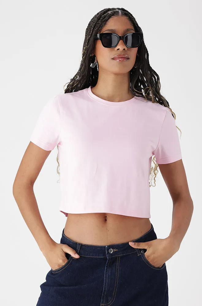 BELLA CREW NECK FITTED CROP TEE sold by Dunns