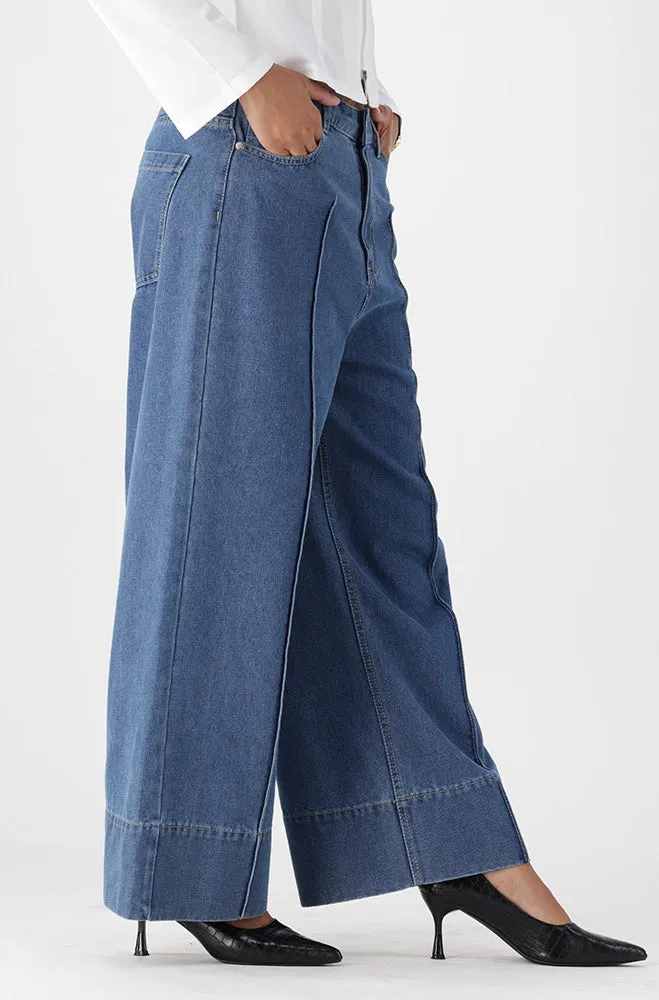 LUNA DENIM PINTUCK CROPPED WIDE LEG JEAN sold by Dunns product image thumbnail 3