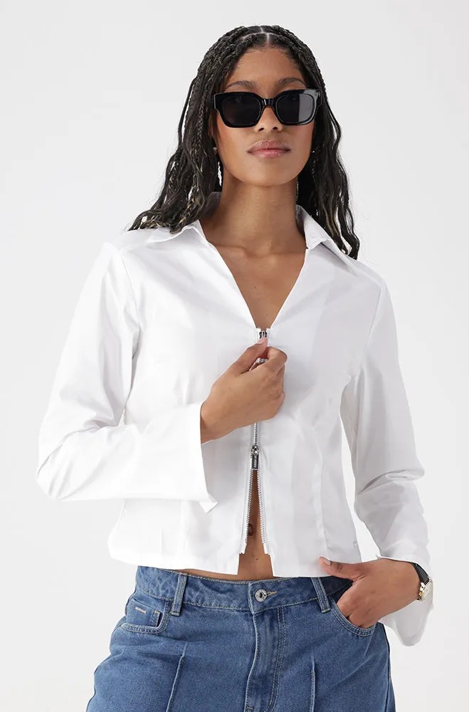 Lilly zip detail shirt sold by Dunns