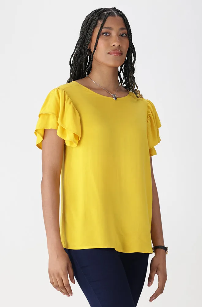 NIKKI FLUTTER SLEEVE TOP sold by Dunns product image thumbnail 2