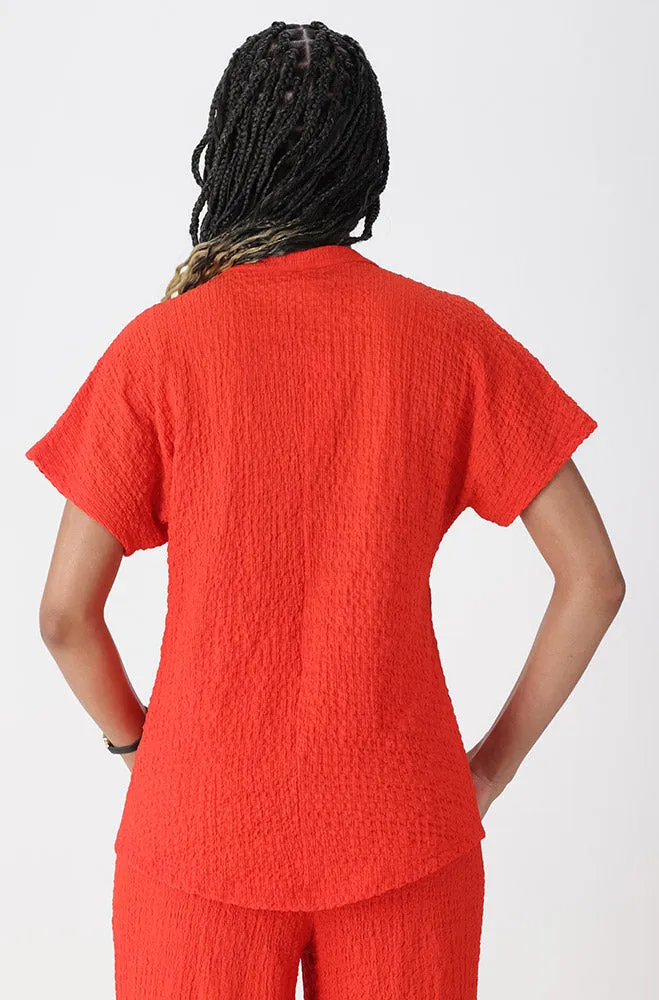 EDITH TEXTURED SHORTSLEEVE PORTOFINO TOP sold by Dunns product image thumbnail 3