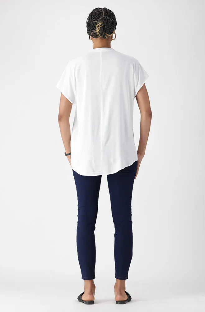Edith Portofino Hi Low Hem Top _ 162114 _ White sold by Dunns product image thumbnail 5