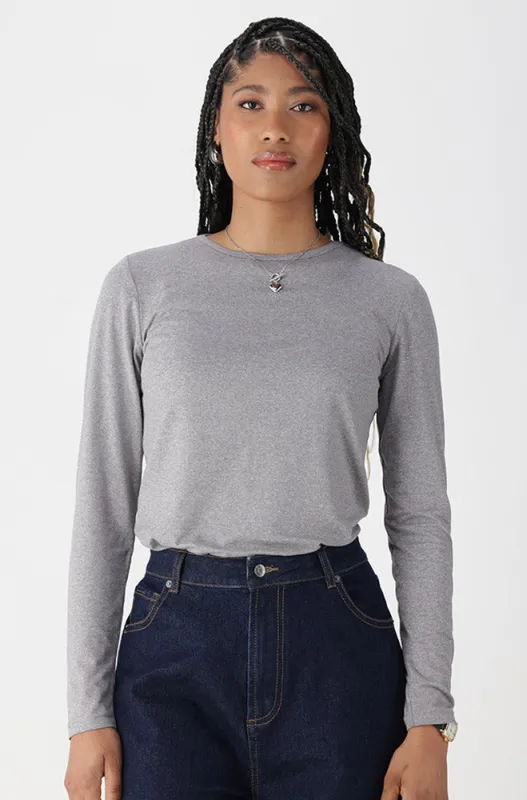 Cleo Crew Neck Tee _ 160024 _ Grey sold by Dunns