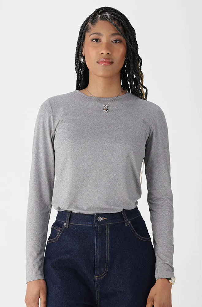 Cleo Crew Neck Tee _ 160024 _ Grey sold by Dunns